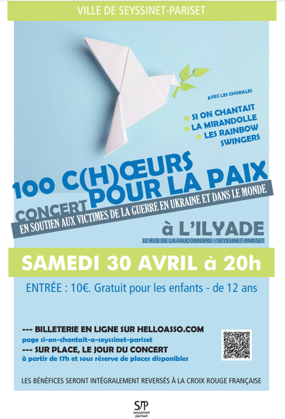Participation à un concert de Solidarité « 100 c(h)œurs pour la paix »